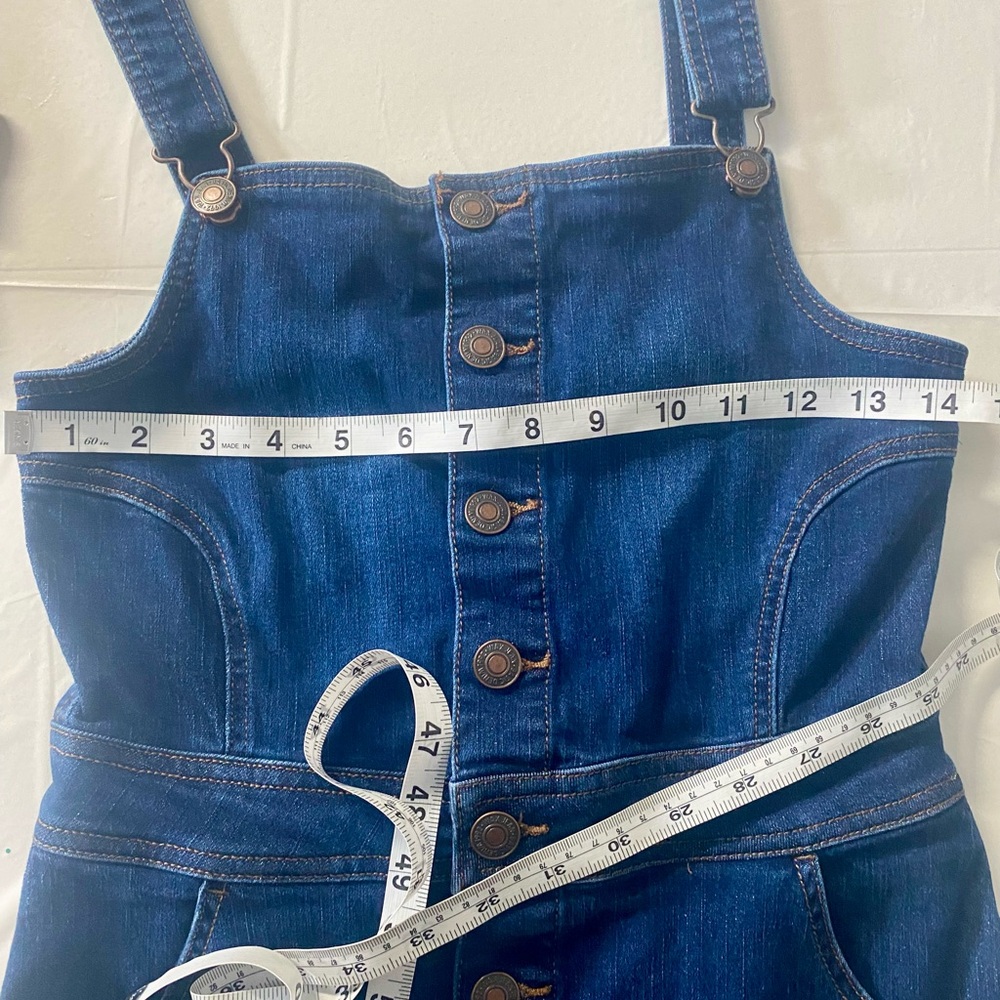 Wax Jean Classic Blue Denim 90’s style mini dress - Picture 4 of 6